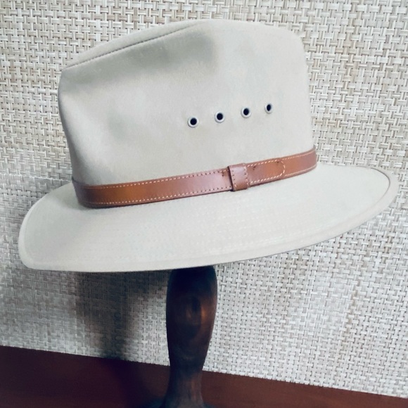 Hpnwot Khaki Safari Fedora Hat 